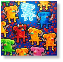 ANGELPUPS 70 : 70 cm acrylic paint, canvas