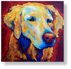 PIEN GOLDEN RETRIEVER 70 : 70 cm acrylic paint, canvas