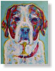 DOGPORTRAIT 50 : 70 cm acrylic paint, linen