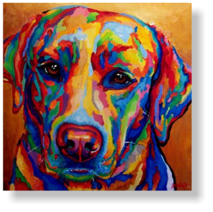 BLOND LABRADOR 70 : 70 cm acrylic paint, canvas