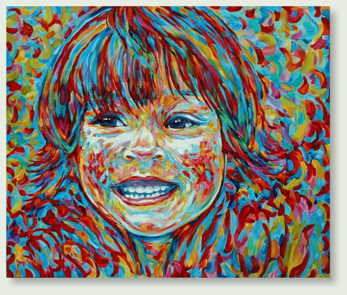 commissioned PORTRAIT of FLO 100 : 120 cm, acrylic paint, linen