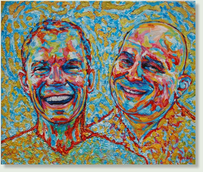 commissioned PORTRAIT KLAUS and SEPH 80 : 100 cm acrylic paint, linen