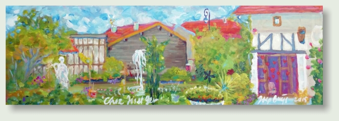 BASSUET CHAMPAGNE  CHEZ JOS EN GER 20 : 60 cm acrylic paint, linen
