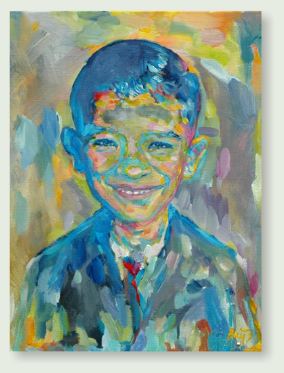 commissioned PORTRAIT of SEPH/JOEY, the kid, 50 : 70 cm, acrylic paint, linen